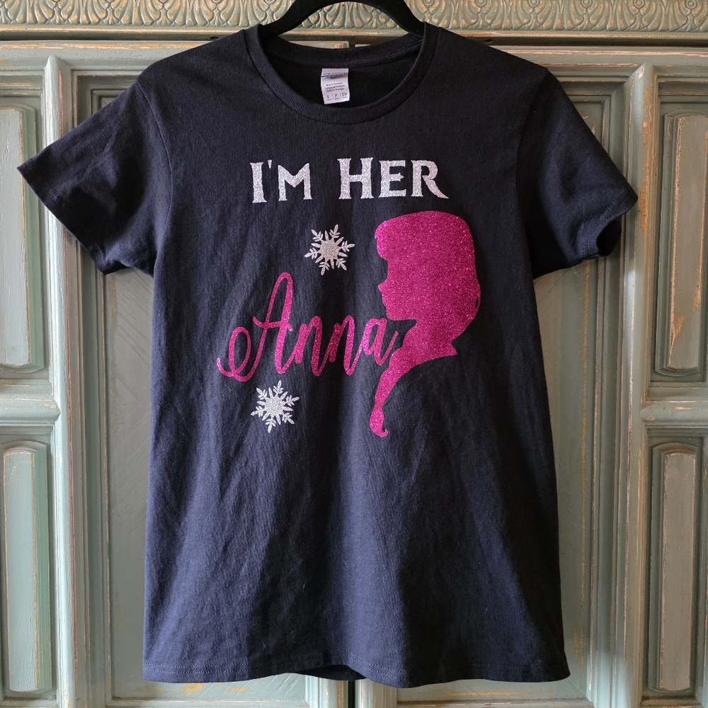 Gildan Black Tee with Pink Anna Silhouette